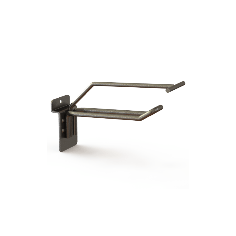 Broche métal double pour fond rainuré + porte étiquette # VAB3011