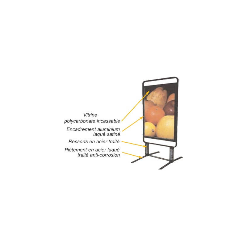 chevalet trottoir porte affiche sur ressorts # MU0121