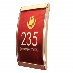 plaque de porte et murale chrome