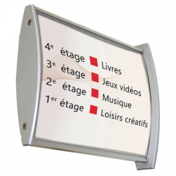 Retrouvez nos Plaques Murales perpendiculaires en drapeaux pour votre signalétique interieure