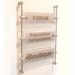 porte affiche sur câble pour vitrine